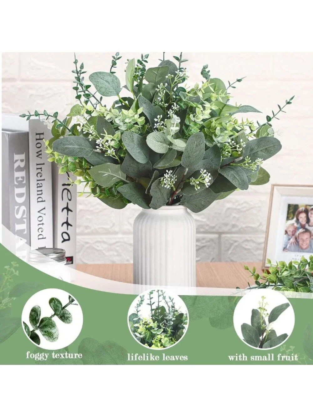 400 Pcs Mixed Eucalyptus Leaves Stems - Bulk Artificial Greenery Decor